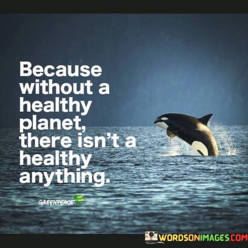 Because Without A Healthy Planet There Isn't A Healthy Anything Quotes