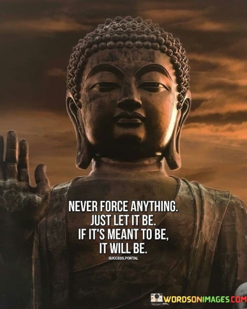 Never Force Anything Just Let It Be If It's Meant Quotes