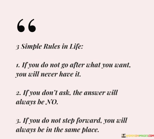 3 Simple Rules In Life If You Do Not Go After What You Quotes