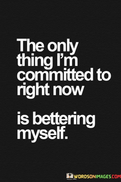 The Only Thing I'm Committed To Right Now Is Bettering Quotes