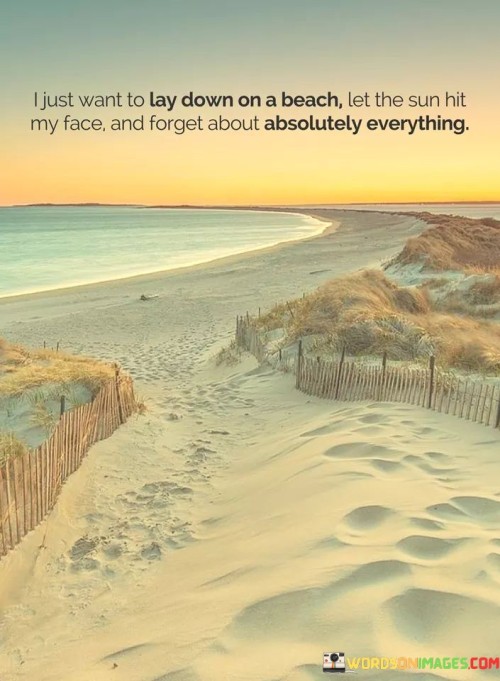I Just Want To Lay Down On A Beach Let The Sun Hit Quotes