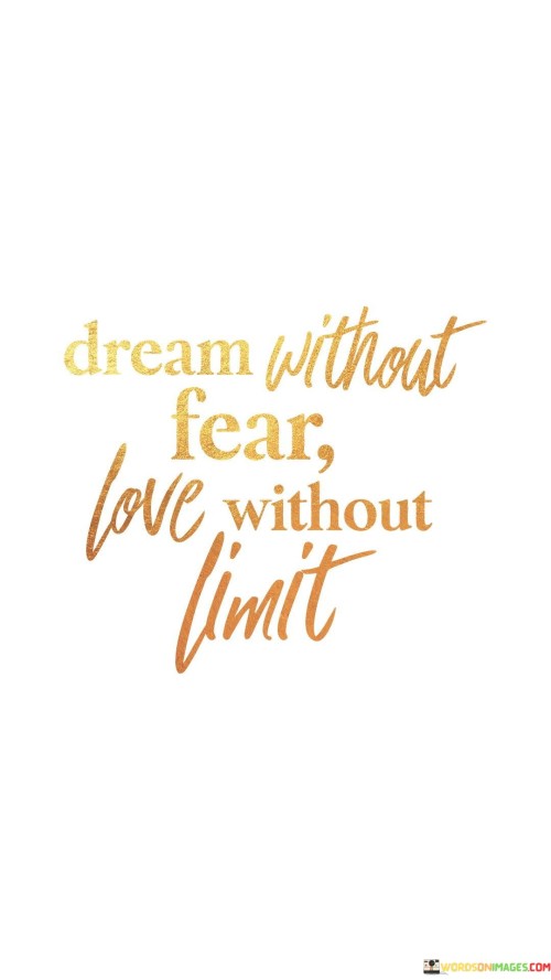 Dream Without Fear Love Without Limit Quotes