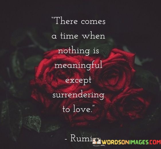There Comes A Time When Nothing Is Meaningful Except Quotes