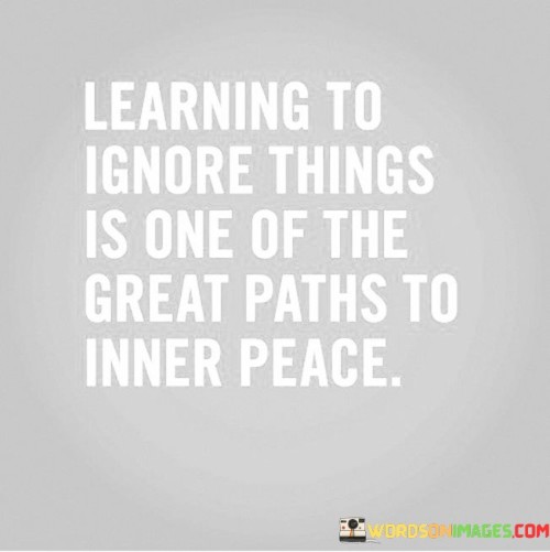 Learning To Ignore Things Is One Of The Great Paths Quotes Quotes