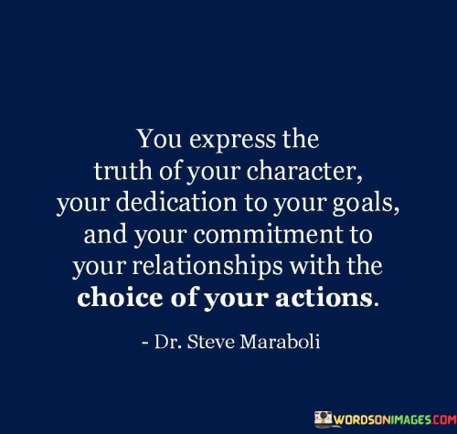 You Express The Truth Of Your Character Your Dedication To Your Goals Quotes