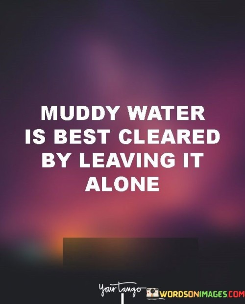 Muddy Water Is Best Cleared By Leaving It Alone Quotes