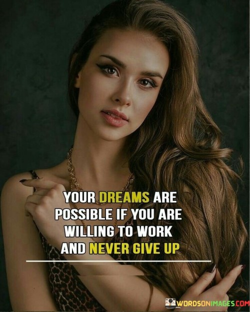 Your Dreams Are Possible If You Are Willing To Work Quotes