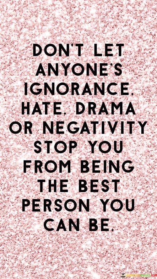 Don't Let Anyone's Ignorance Hate Drama Or Negativity Quotes