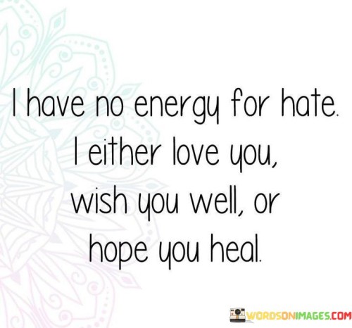 I Have No Energy For Hate I Either Love You Wish You Well Or Hope You Heal Quotes