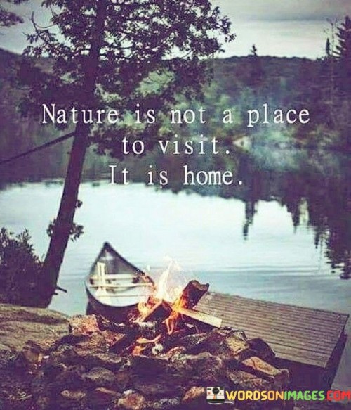 Nature Is Not A Place To Visit It Is Home Quotes