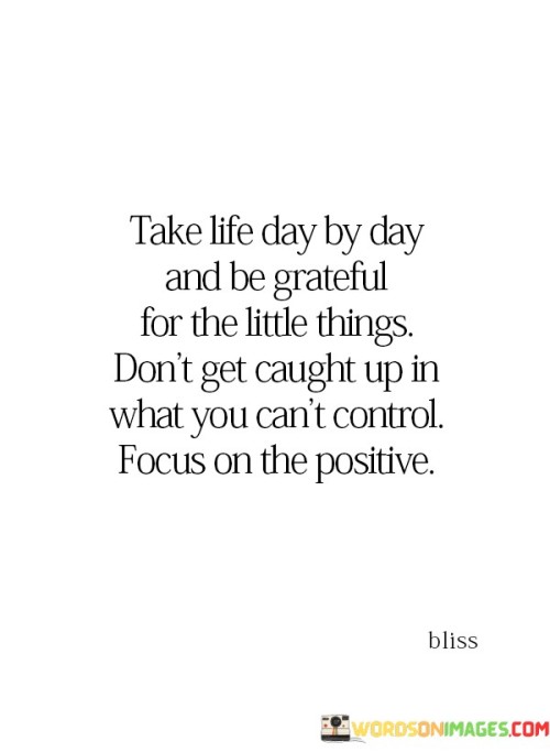 Take Life Day By Day And Be Grateful For The Little Things Quotes