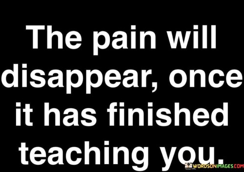 The Pain Will Disappear Once It Has Finished Teaching You Quotes