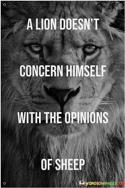 A Lion Doesn't Concern Himself With The Opinions Of Sheep Quotes